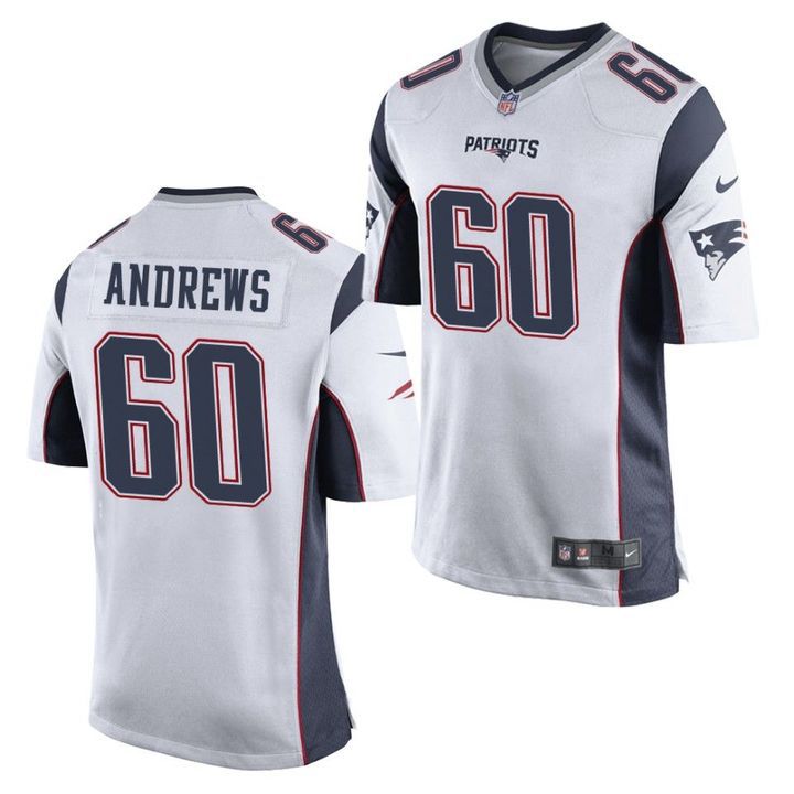 Men New England Patriots #60 David Andrews Nike White Game NFL Jersey